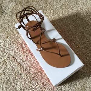 Strappy Ankle Tie Sandals (Brand New)